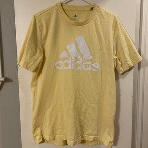 Adidas Men's Essentials Big Logo T Shirt Yellow Size M Medium